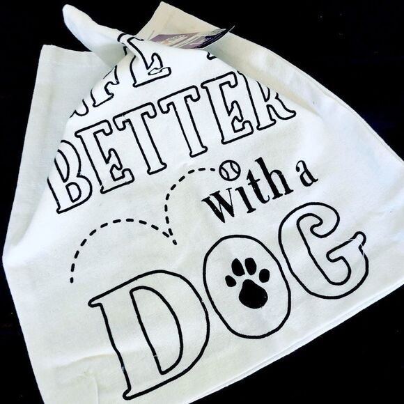 Color Me Canvas Tote Bag Life is Better with a Dog - Picture 1 of 3